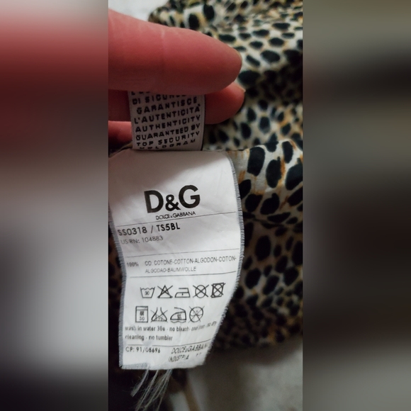 Dolce and gabbana cotton voile sleeveless leopard print blouse with tie neck - Picture 4 of 4